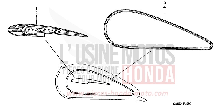 MARK for Shadow VT125C ACCURATE SILVER METALLIC (NH146) from 2001